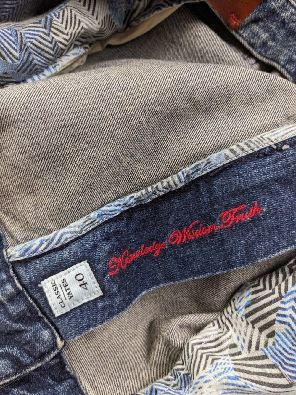 Robert Graham Jeans Geometric Mens 40x36 Yates Classic Blue Stretch - Picture 4 of 11